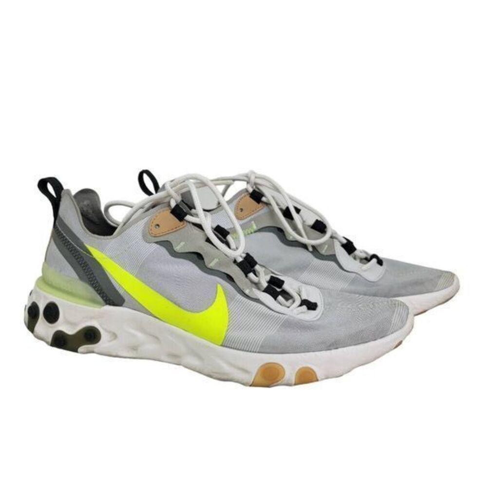 Nike Men's React Element 55 Spruce Aura Volt Athletic Sneakers Shoes Gray Size 8